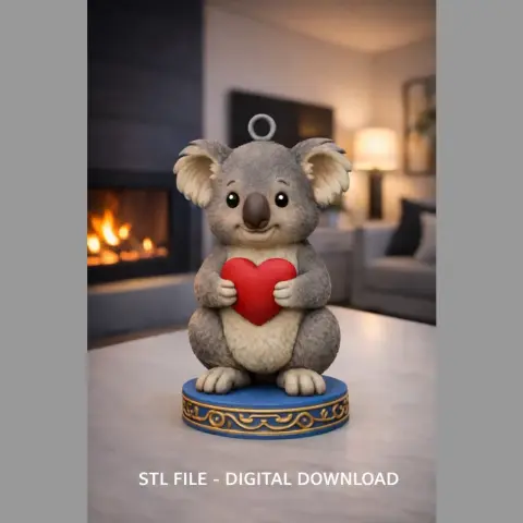 Cute Koala with Heart – 3D Printable STL File