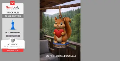 Adorable Squirrel with Heart – Cute 3D Printable Animal Figurine for Home Décor & Gifts | STL File