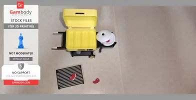 Miniature BBQ with tools and steak. display use and battery holder