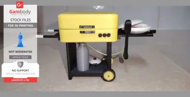 Miniature BBQ with tools and steak. display use and battery holder