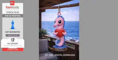 Cute Seahorse with Heart – 3D Printable STL File