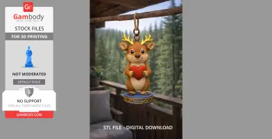 Cute Deer with Heart – 3D Printable STL File