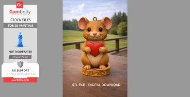 Cute Mouse with Heart – 3D Printable STL File