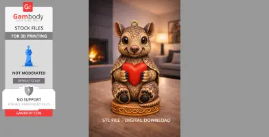 Cute Armadillo with Heart – 3D Printable STL File