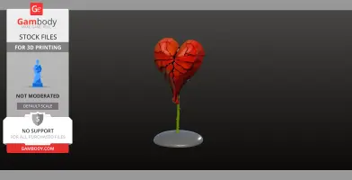 Valentine's Rose Stem Heart