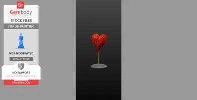 Valentine's Rose Stem Heart