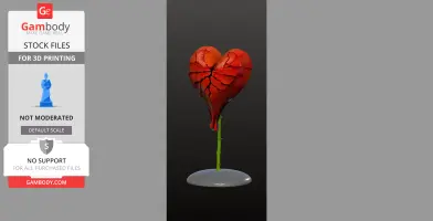 Valentine's Rose Stem Heart