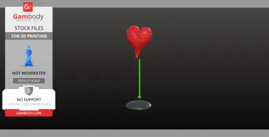 Valentine's Rose Stem Heart