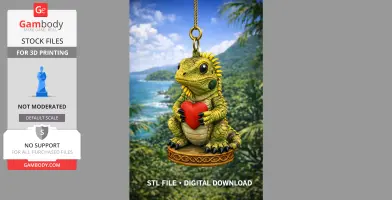 Cute Iguana with Heart – 3D Printable STL File