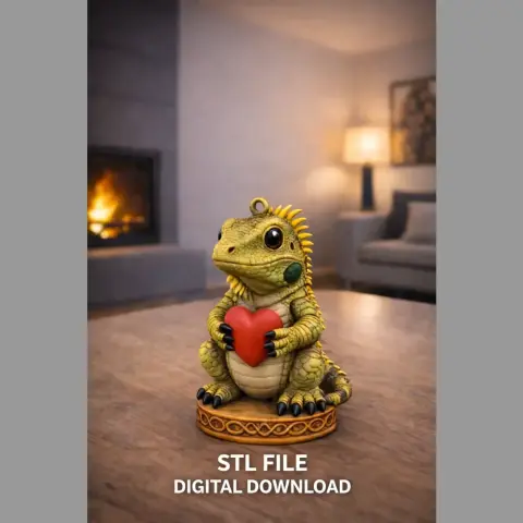 Cute Iguana with Heart – 3D Printable STL File