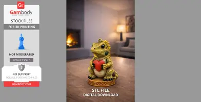Cute Iguana with Heart – 3D Printable STL File