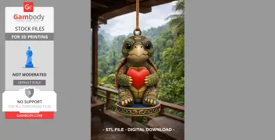 Cute Turtle with Heart – 3D Printable STL File