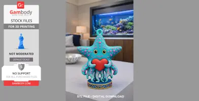 Cute Starfish with Heart – 3D Printable STL File