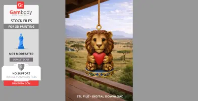 Cute Lion with Heart – 3D Printable STL File