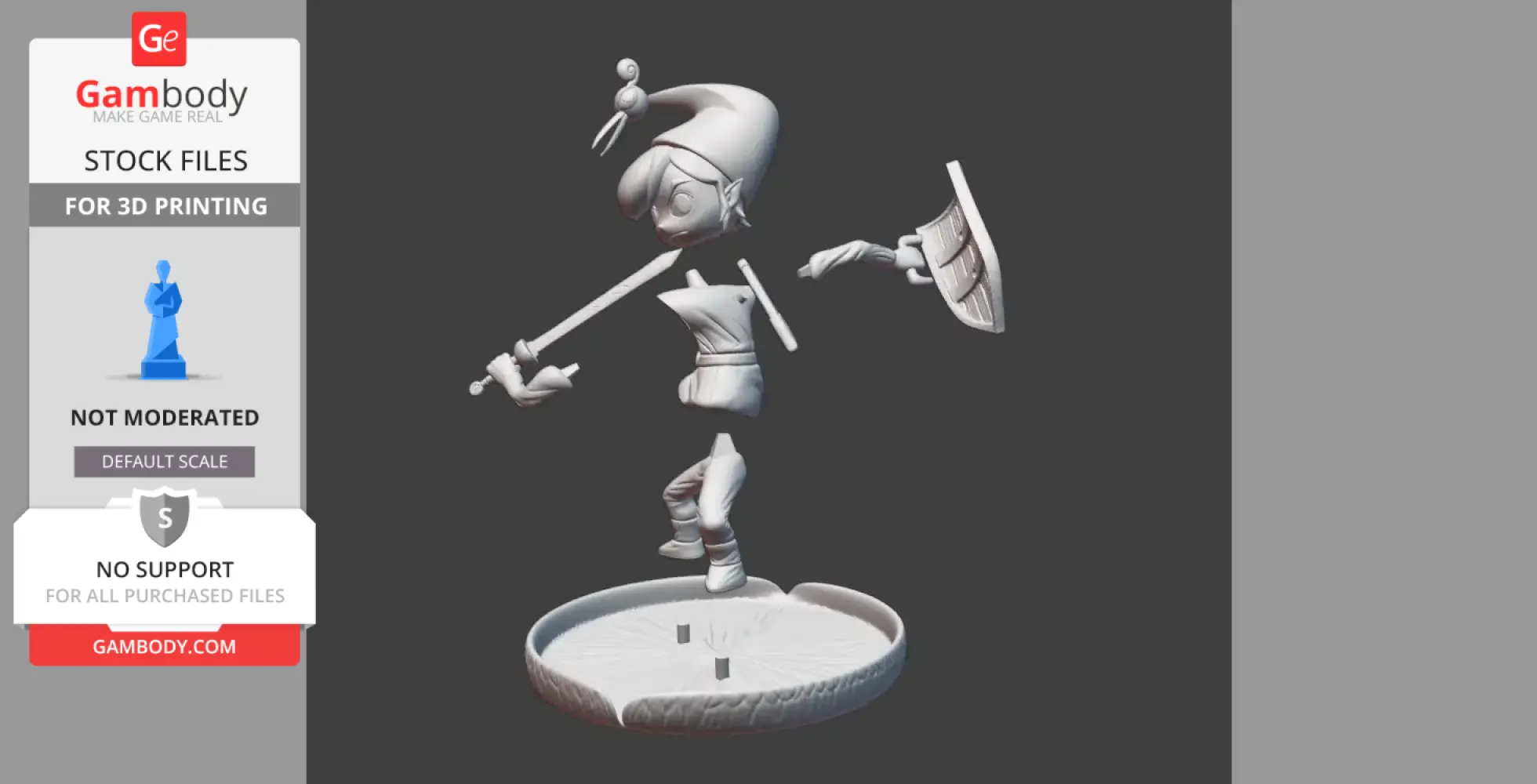 Toon Link Minish cap - STL files for 3D Printing | Gambody Stock