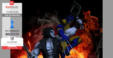Lobo Vs Wolverine Crossover STL files - 3D printing collectibles fanarts by CG Pyro
