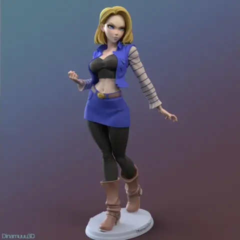 Android 18 from Dragonball Z 3D Print Files STLs
