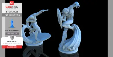 Green Lantern Vs Silver Surfer Diorama 3D Crossover by CG Pyro - STL Files