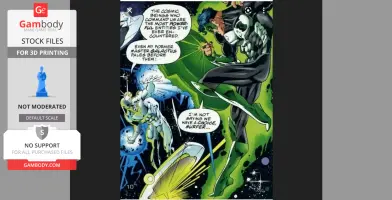 Green Lantern Vs Silver Surfer Diorama 3D Crossover by CG Pyro - STL Files