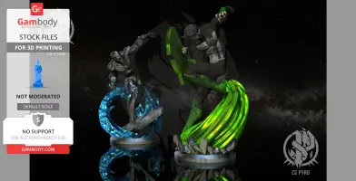 Green Lantern Vs Silver Surfer Diorama 3D Crossover by CG Pyro - STL Files