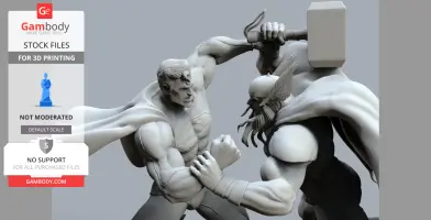 Superman vs Thor Diorama STL Files by CG Pyro