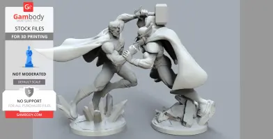 Superman vs Thor Diorama STL Files by CG Pyro