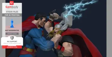 Superman vs Thor Diorama STL Files by CG Pyro