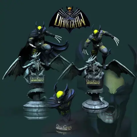 Dark Claw Batman Wolverine Amalgam comics fanarts STL files 3d printing by CG Pyro