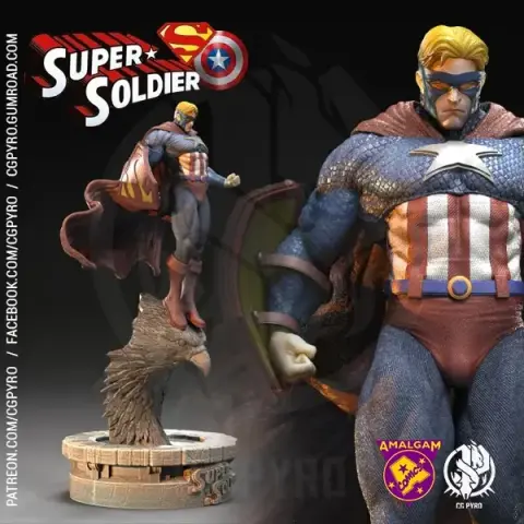 Super Soldier (Superman x Captain America) Amalgam STL Files - CG Pyro