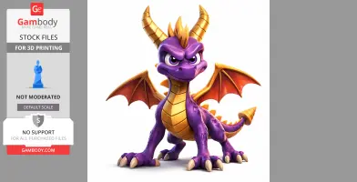 Spyro the Dragon – Figurine 3D + Socle Diorama