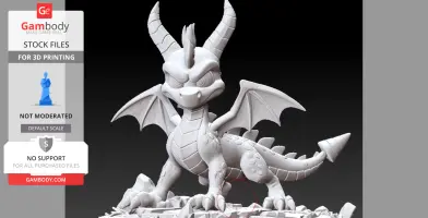 Spyro the Dragon – Figurine 3D + Socle Diorama