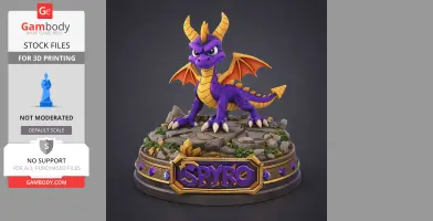 Spyro the Dragon – Figurine 3D + Socle Diorama