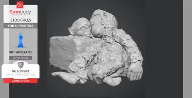 Sleeping Baby Monkey Punch with Toy