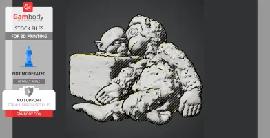 Sleeping Baby Monkey Punch with Toy