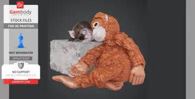 Sleeping Baby Monkey Punch with Toy