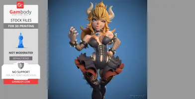 Bowsette from Mario 3D Print Files STLs