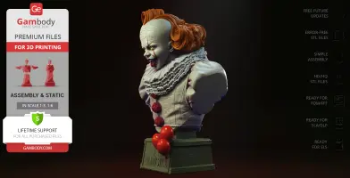 Pennywise Deadlights Bust 3D Printer Files | Assembly