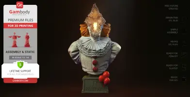 Pennywise Deadlights Bust 3D Printer Files | Assembly