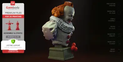 Pennywise Deadlights Bust 3D Printer Files | Assembly