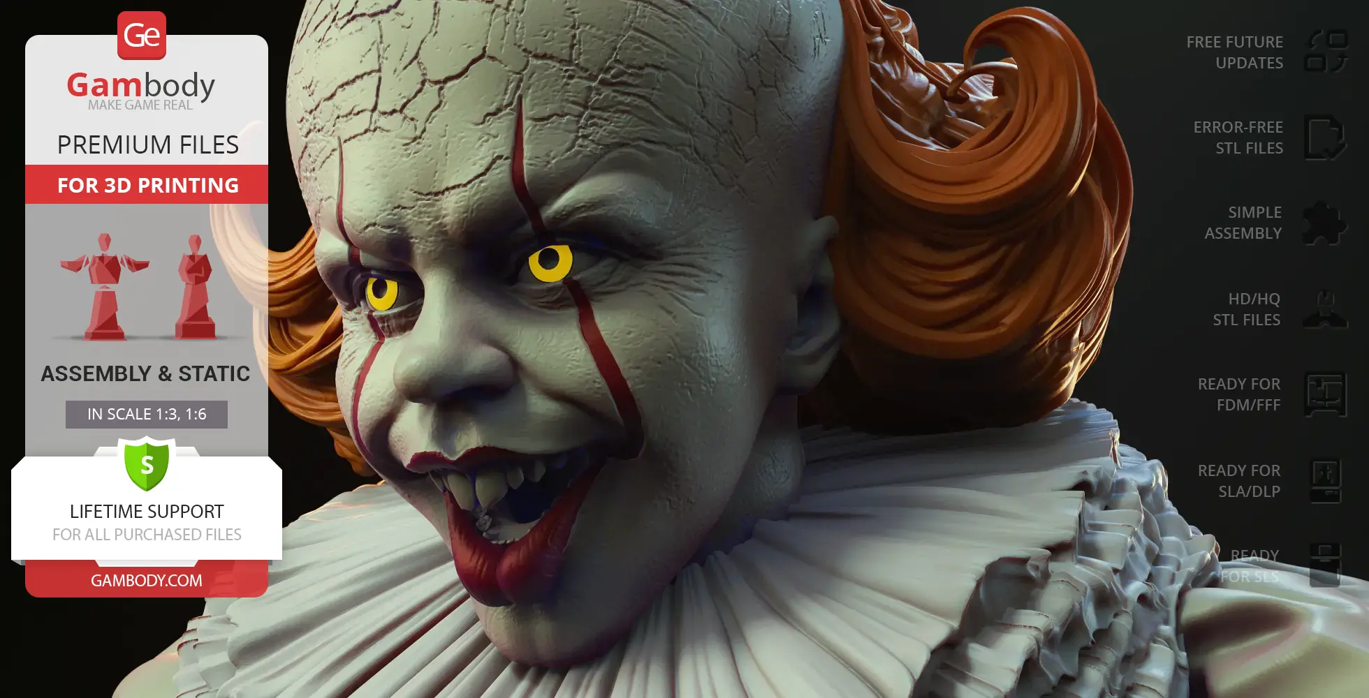 Pennywise Deadlights Bust 3D Models & STL Files | Gambody