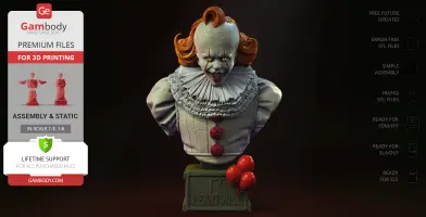 Pennywise Deadlights Bust 3D Printer Files | Assembly