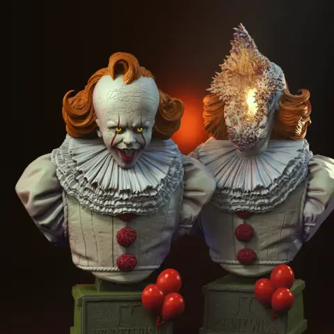 Pennywise Deadlights Bust 3D Printer Files | Assembly