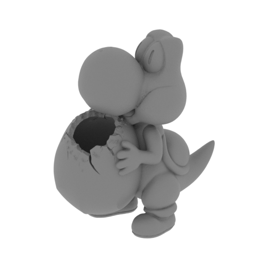 SMG Yoshi Popcorn Bucket Cracked.stl