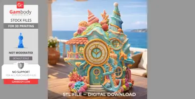 Seashell Fantasy House – Ocean Coral Cottage STL | 3D Printable Model