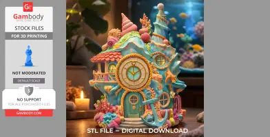 Seashell Fantasy House – Ocean Coral Cottage STL | 3D Printable Model