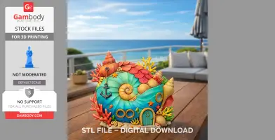Ocean Shell House – STL File for 3D Printing | Underwater Fantasy House | Aquarium Style Miniature | Digital Download