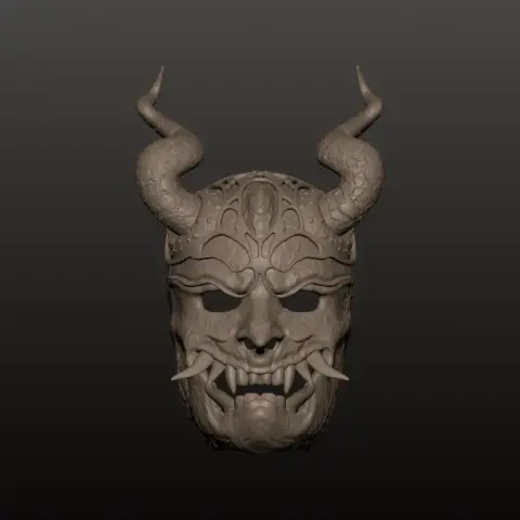 Oni Demon Mask – Full Wearable Oni Mask STL