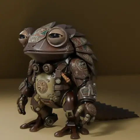 Ancient Guardian: Steampunk Tribal Frog | High-Detail 3D Printable Miniature