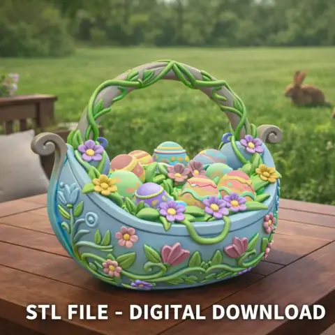 Easter Boat Basket STL File – Fantasy Easter Egg Basket