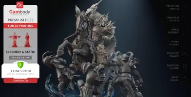 Lich King on Horse 3D Printer Files | Assembly